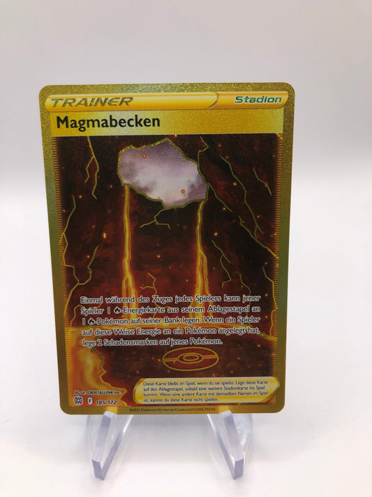 Pokemon Karte Trainer Gold Magmabecken 185/172 Deutsch