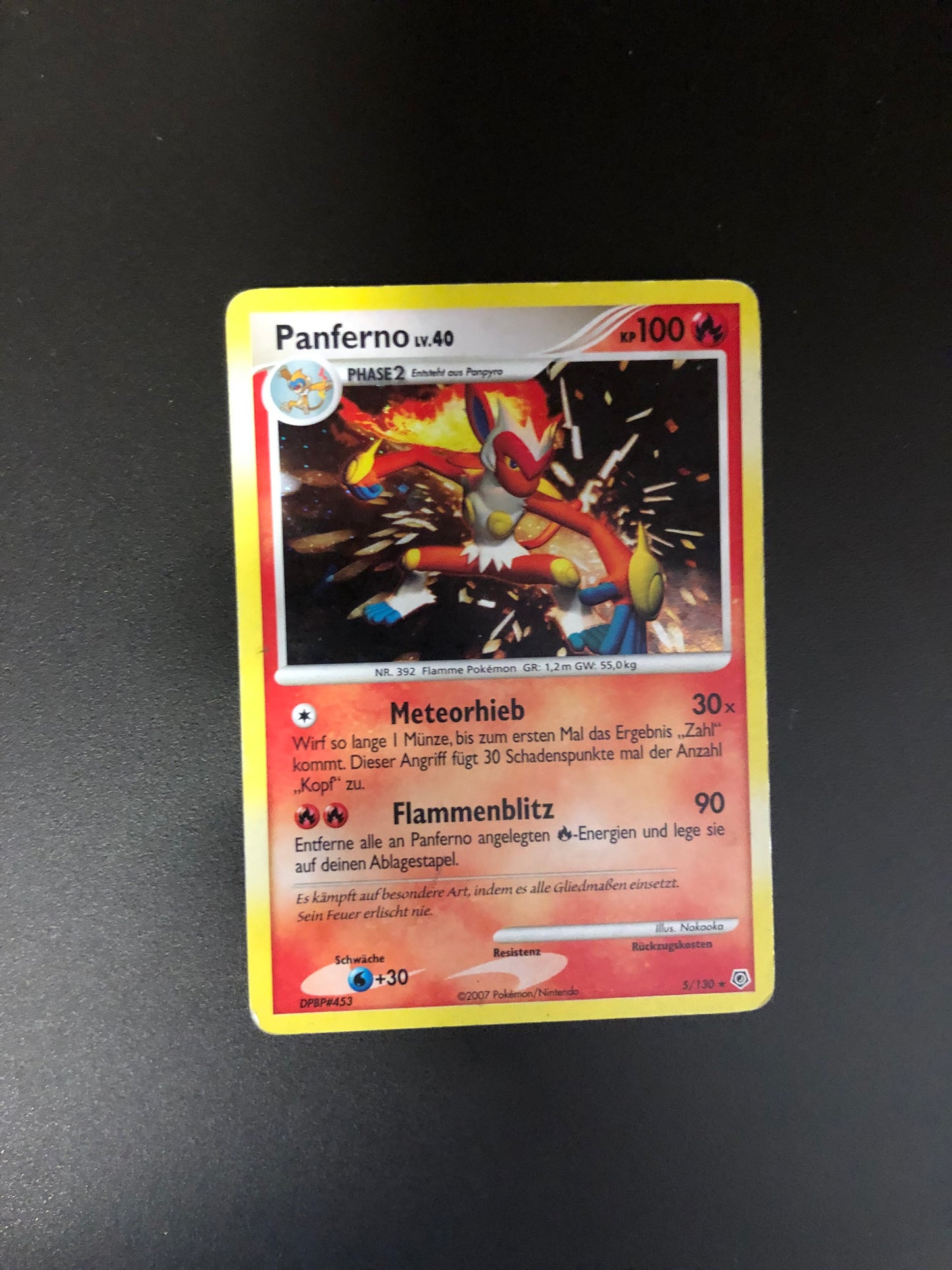 Pokemon Karte Holo Panferno 5/130 Deutsch