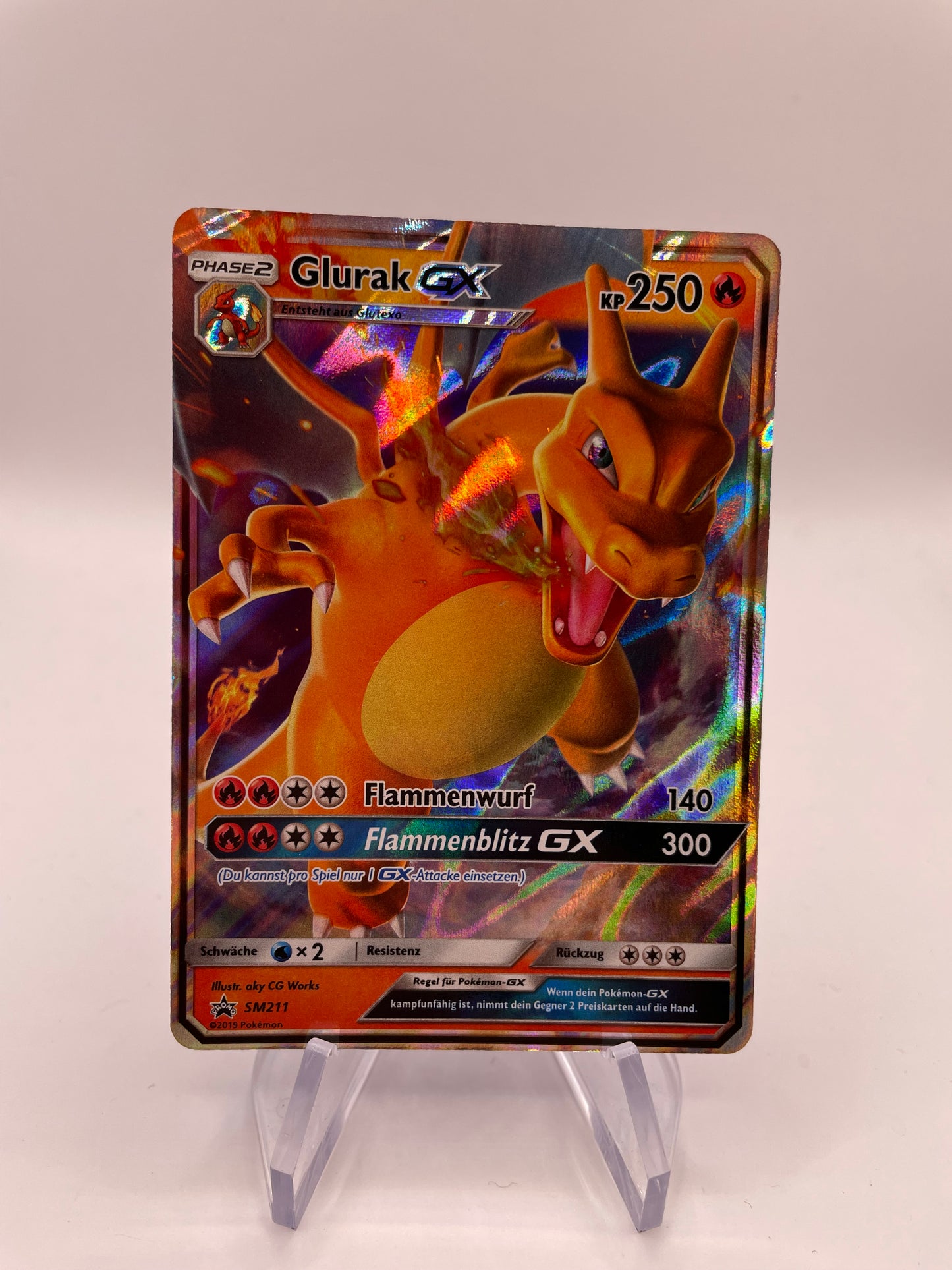 Pokemon Karte GX Promo Glurak SM2111 Deutsch