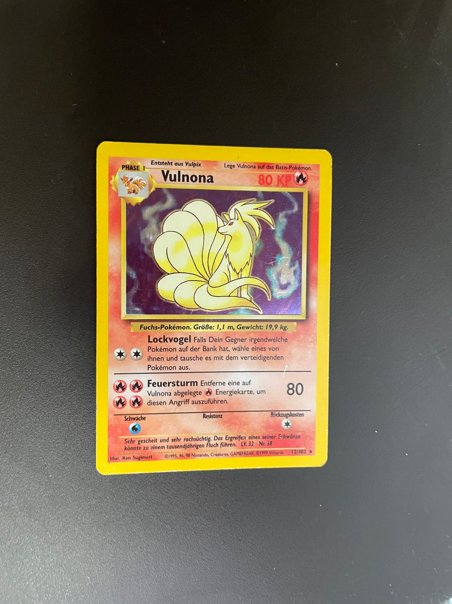 Pokemon Karte Holo Vulnona 12/102 Deutsch