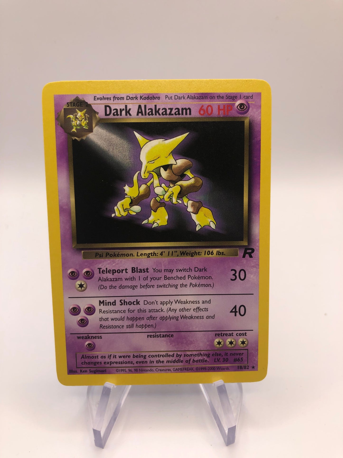 Pokemon Karte Rocket Dunkles Simsala 18/82 Englisch