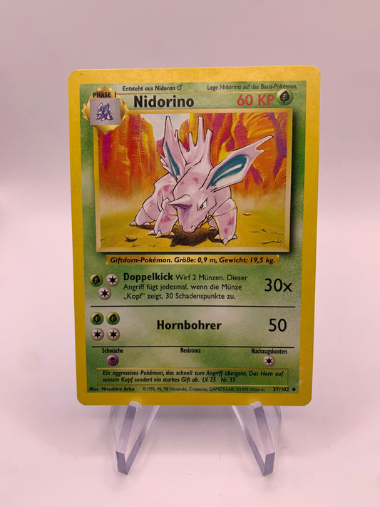 Pokemon Karte Nidorino 37/102 Base-Set Deutsch