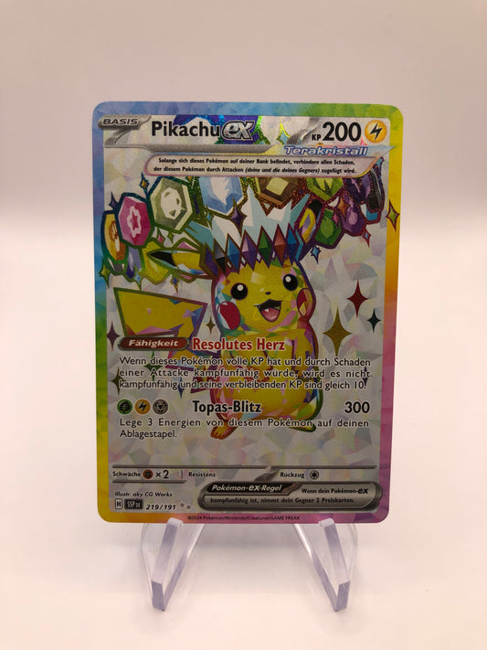 Pokemon Karte EX Fullart Pikachu 219/191 Deutsch