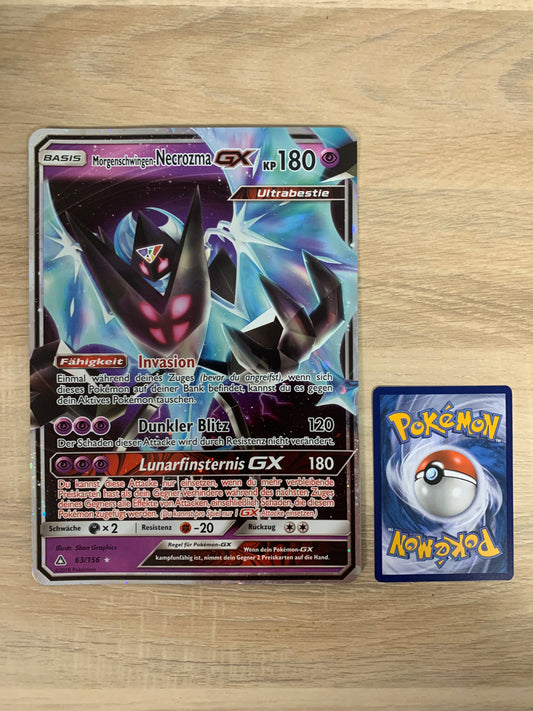 Pokemon Karte GX XXL Karte Morgenschwingen Necrozma 63/156 Deutsch