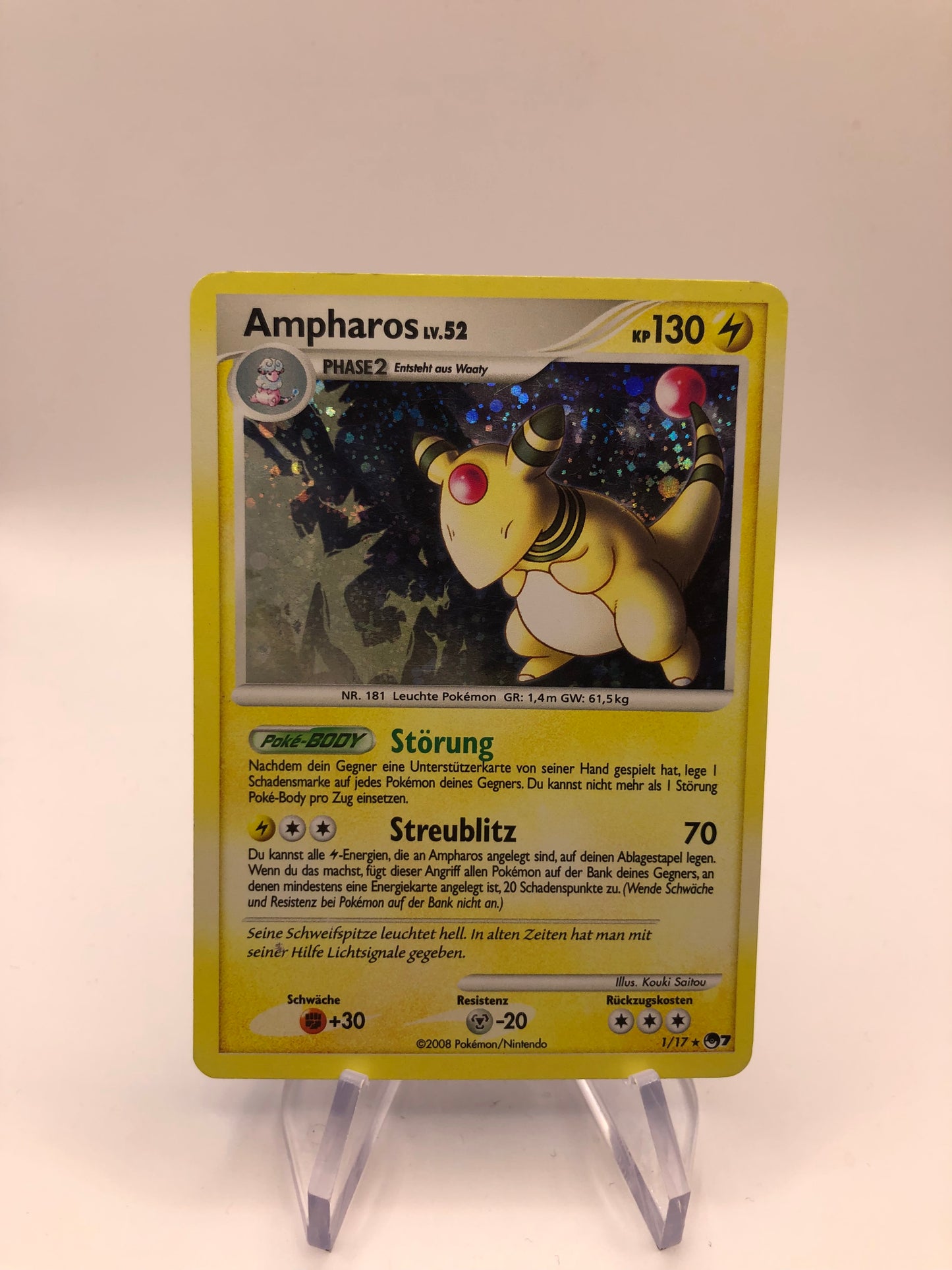 Pokemon Karte Holo Ampharos 1/17 Deutsch
