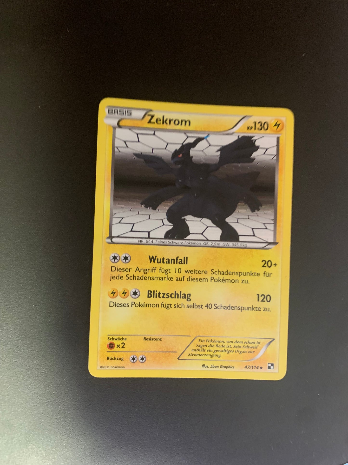 Pokemon Karte Holo Zekrom 47/114 Deutsch