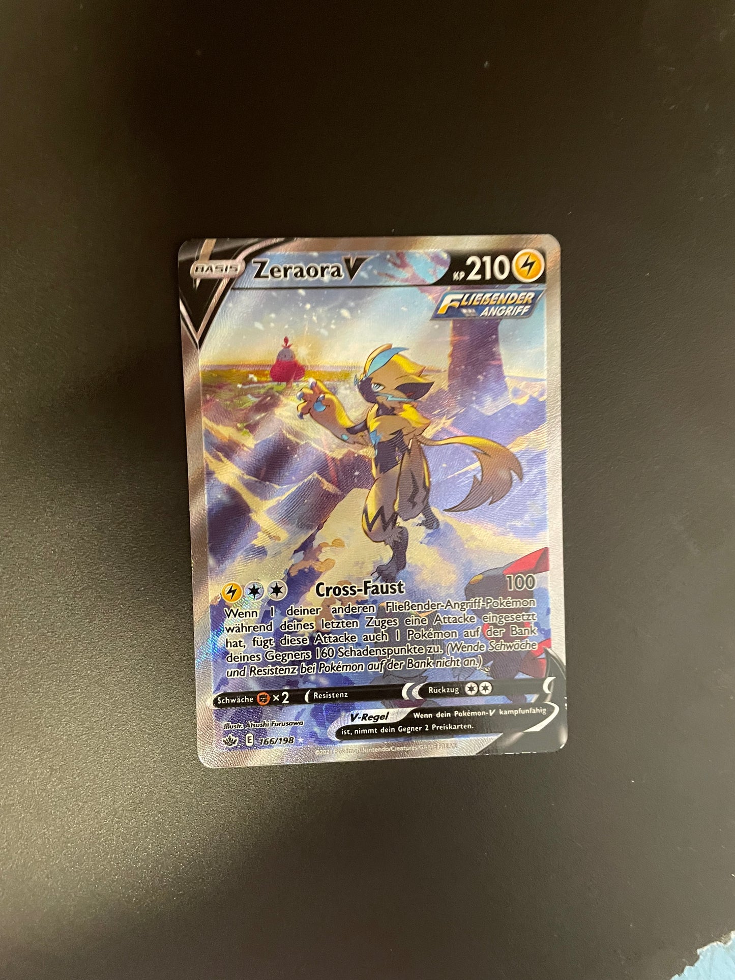 Pokémon Karte V Alt-Art Zeraora 166/198 Deutsch