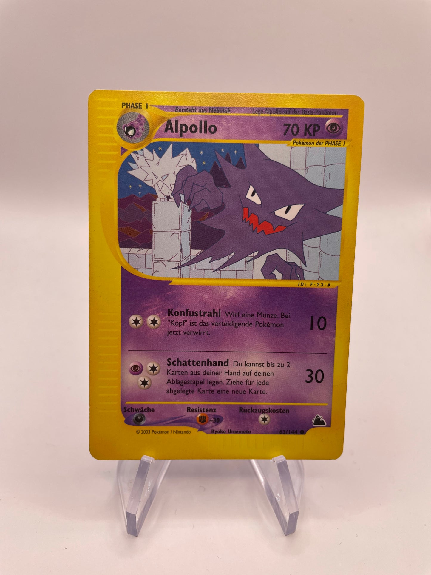 Pokemon Karte E-Series Alpollo 63/144 Deutsch
