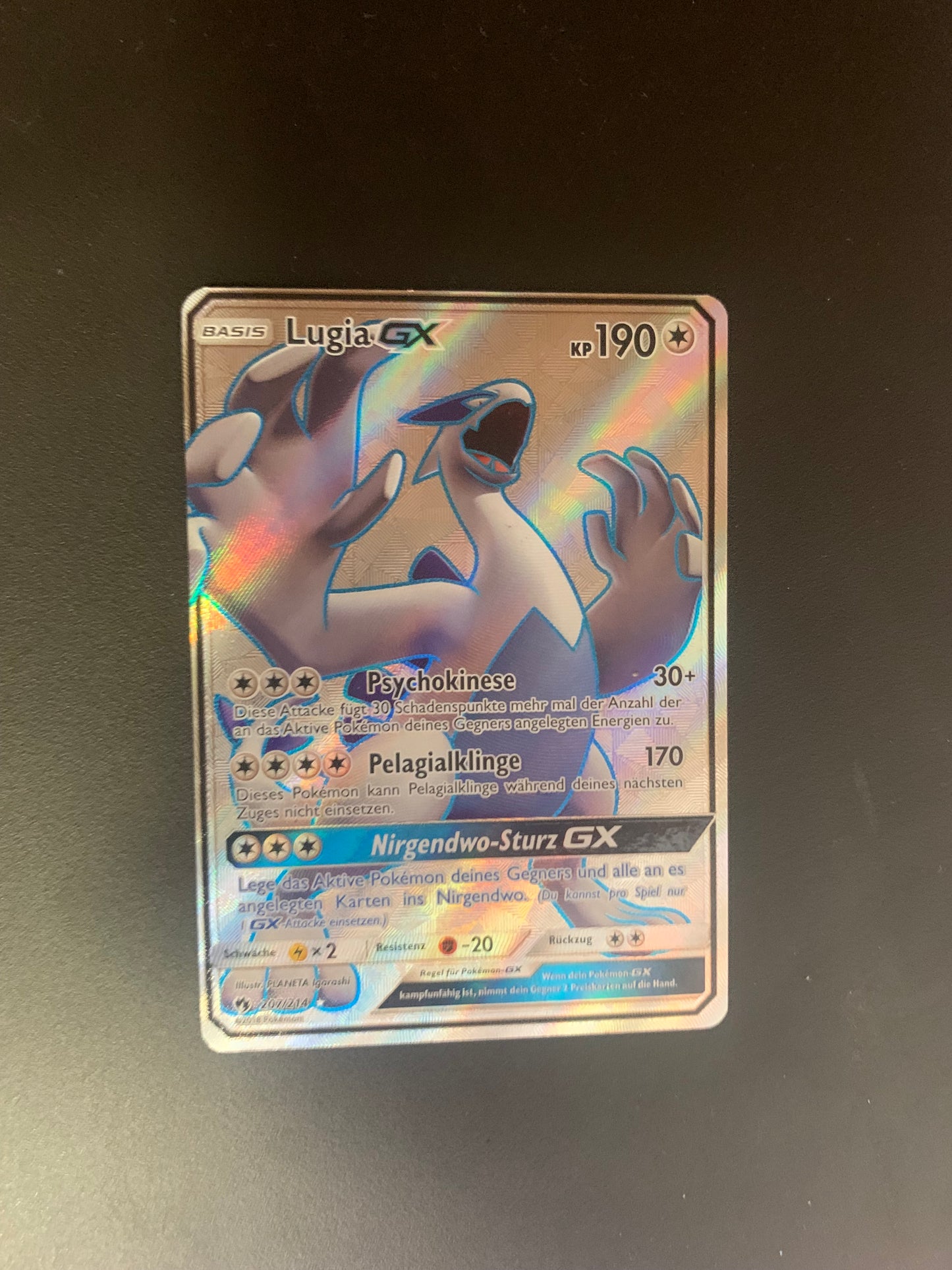 Pokemon Karte GX Fullart Lugia 207/214 Deutsch