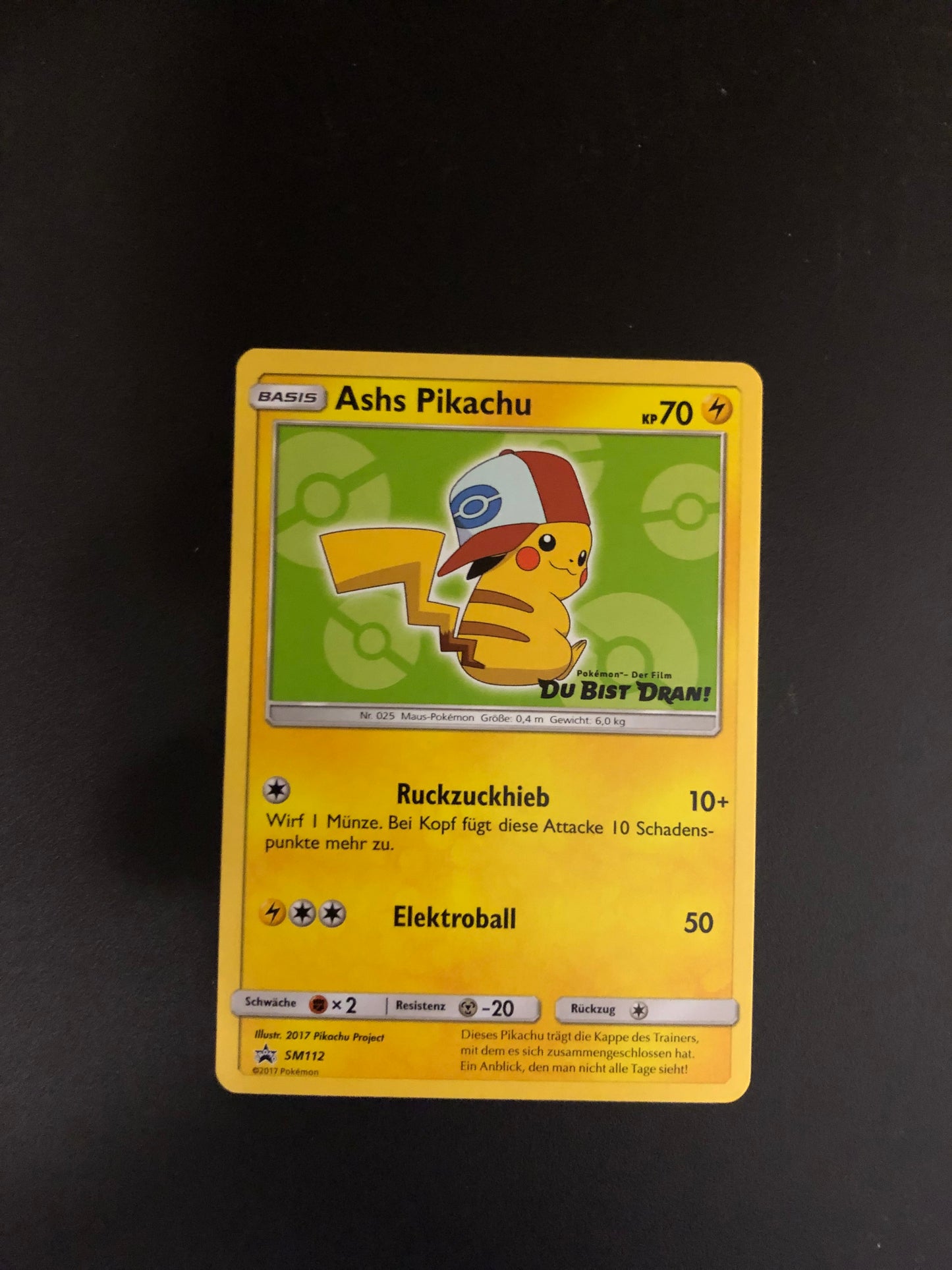 Pokemon Karte Promo Ashs Pikachu SM112 Deutsch