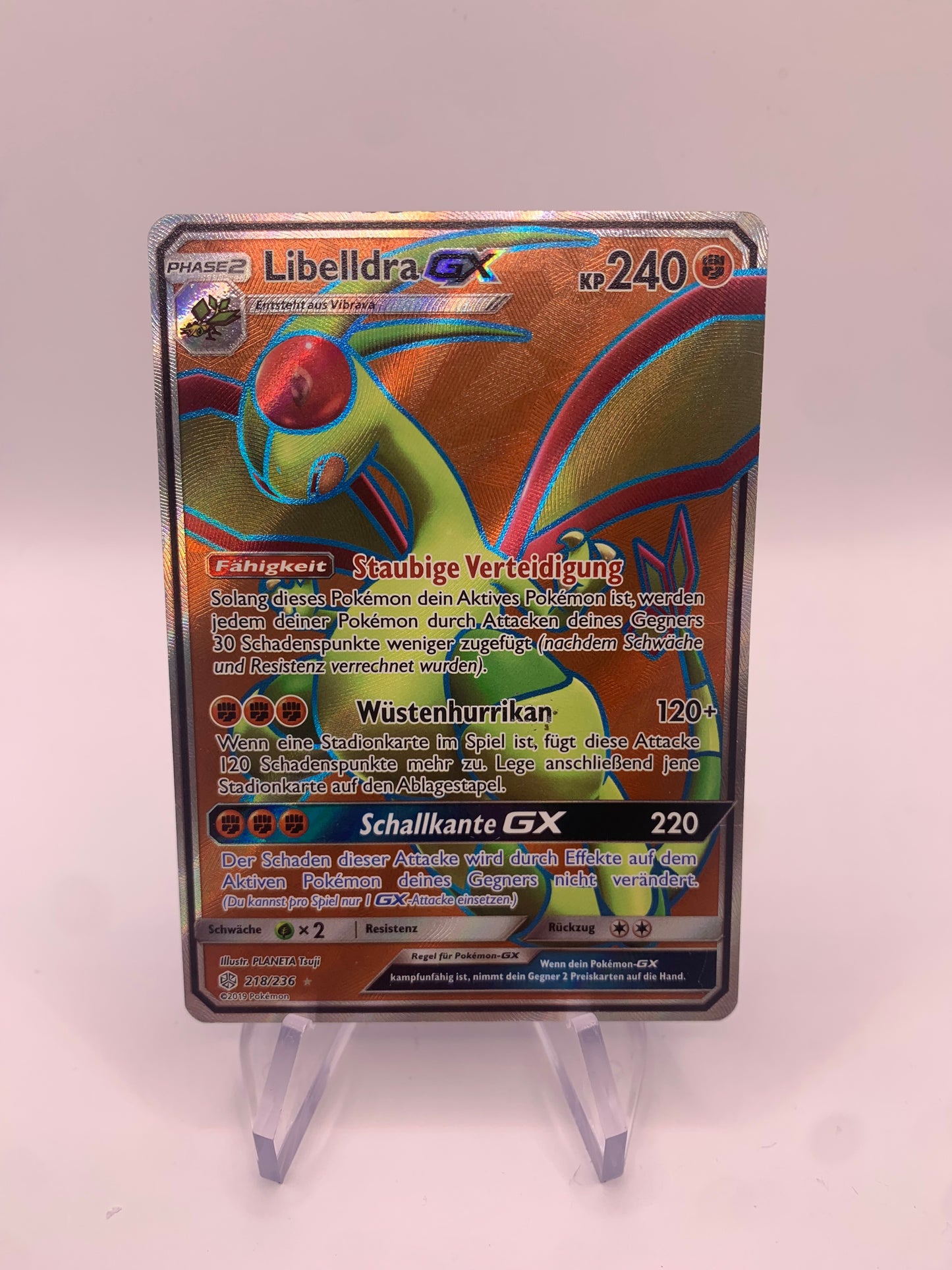 Pokemon Karte GX Fullart Libelldra 218/236 Deutsch