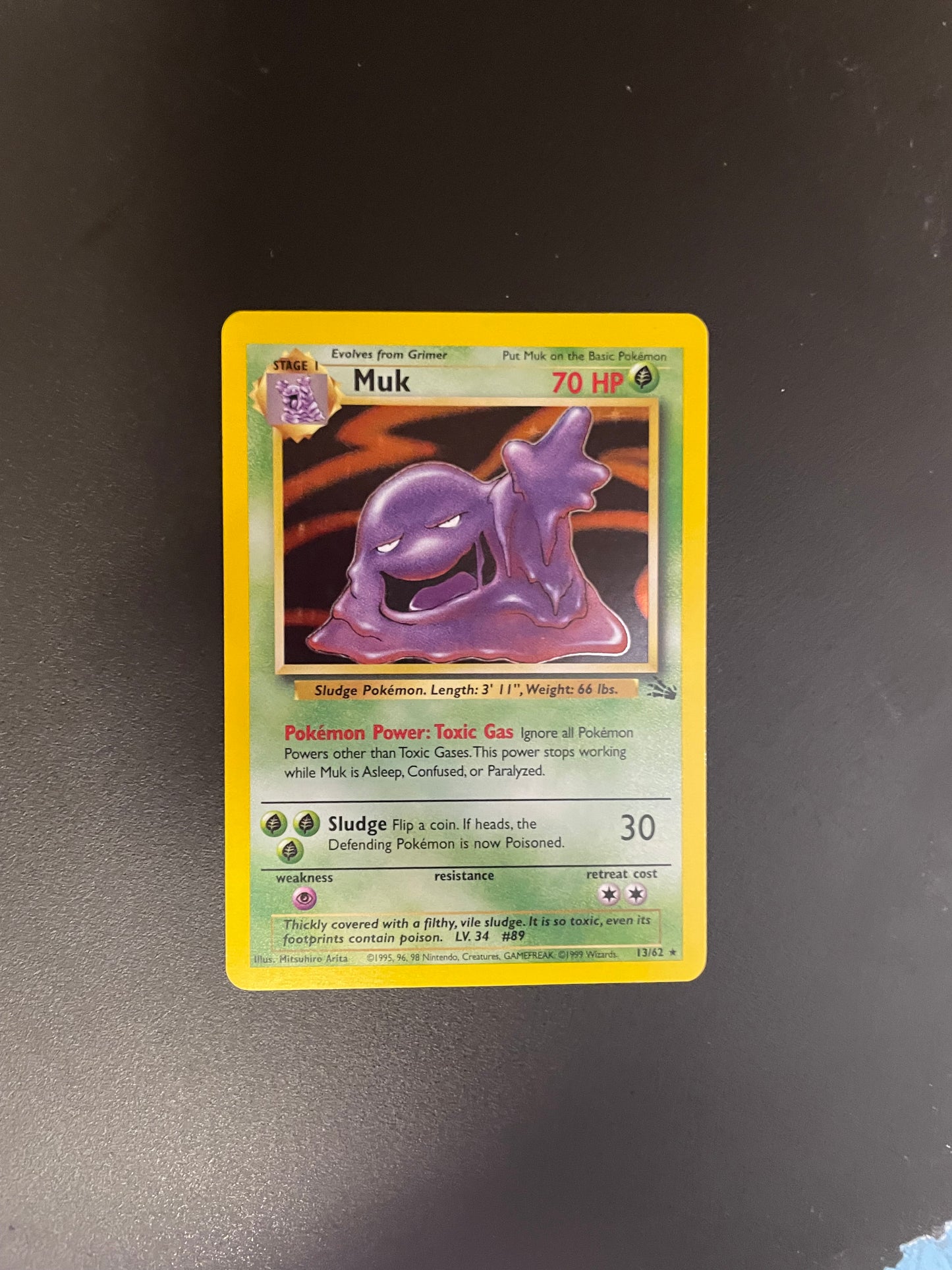 Pokemon Karte Holo Sleimok 13/62 Englisch