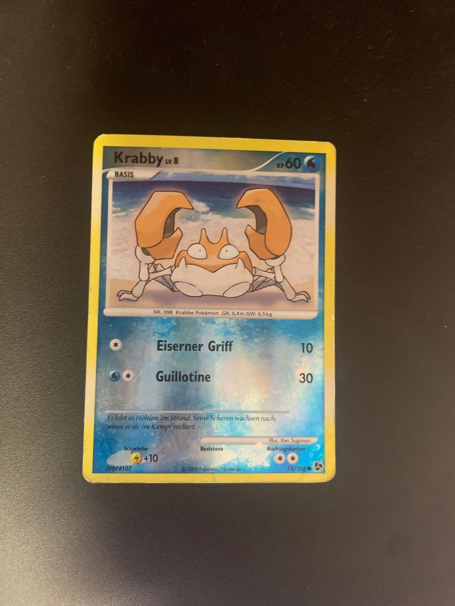 Pokemon Karte Revers Krabby 75/106 Deutsch