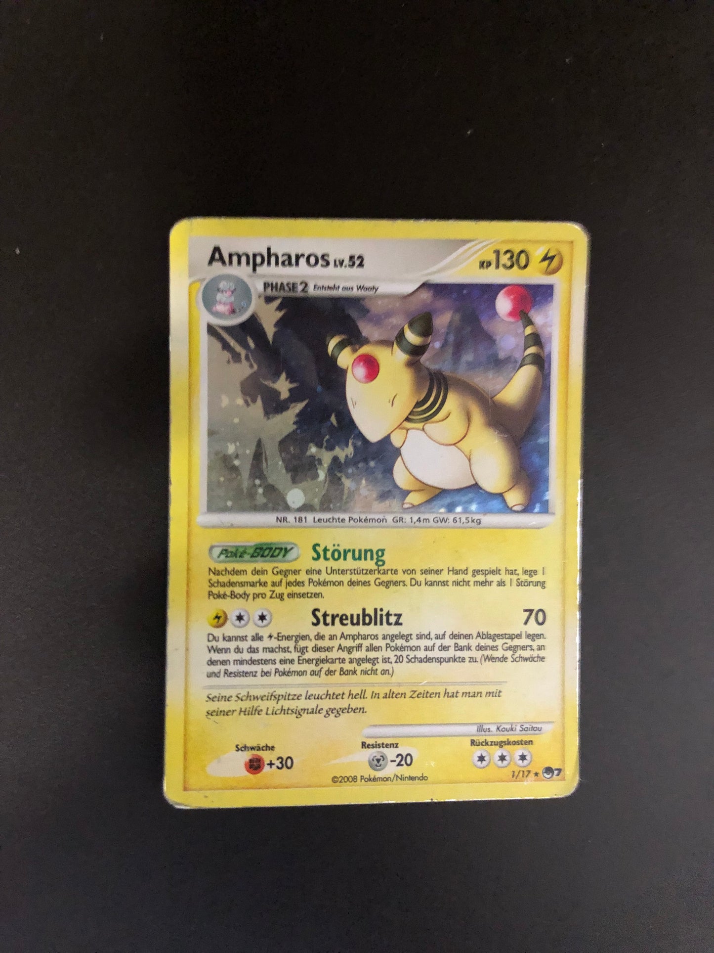 Pokemon Karte Holo Ampharos 1/17 Deutsch