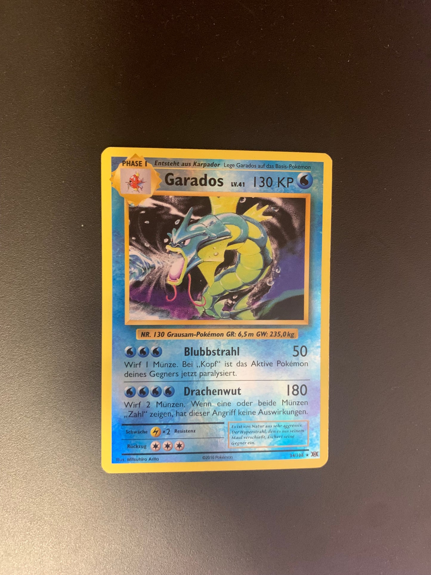 Pokemon Karte Reverse Garados 34/108 Deutsch