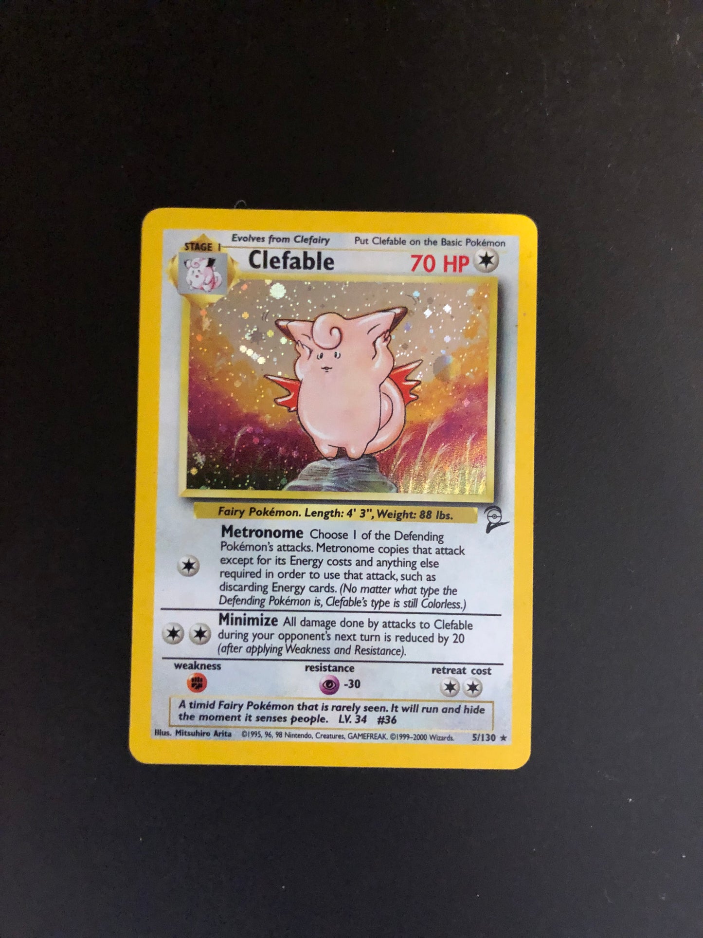 Pokemon Karte Holo Clefable 5/130 Englisch