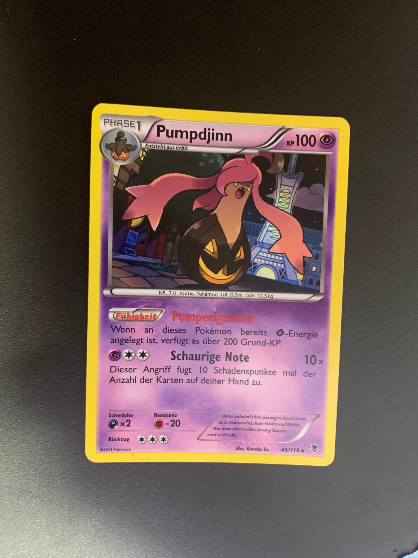 Pokemon Karte Holo Pumpdijnn 45/119 Deutsch