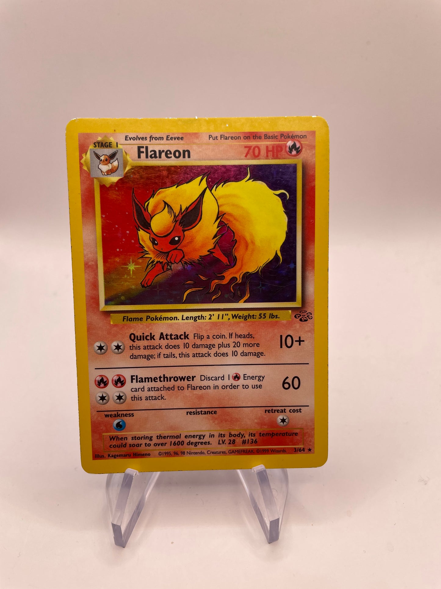 Pokemon Karte Holo Flamara 3/64 Englisch