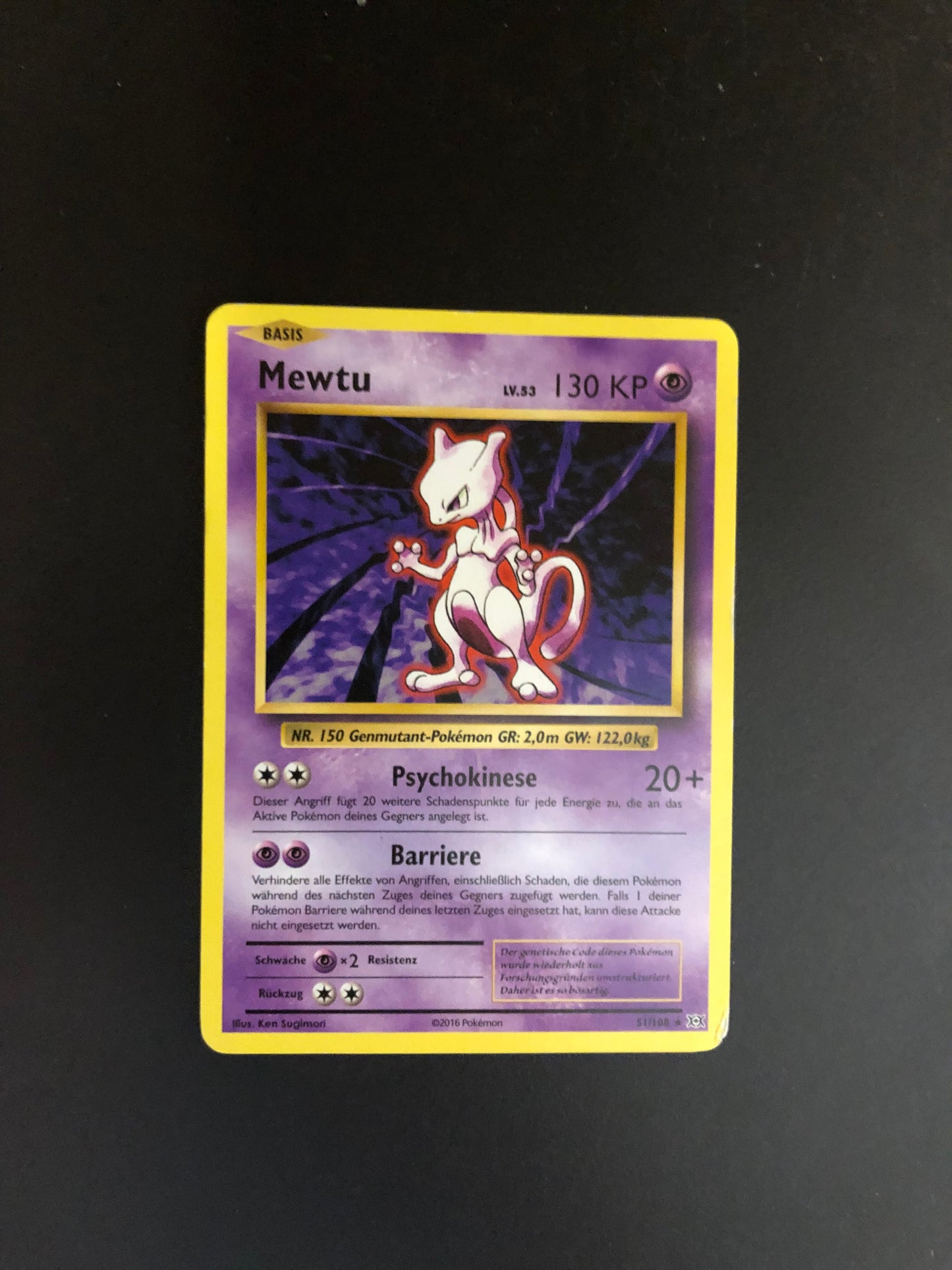 Pokemon Karte Mewtu 51/108 Deutsch