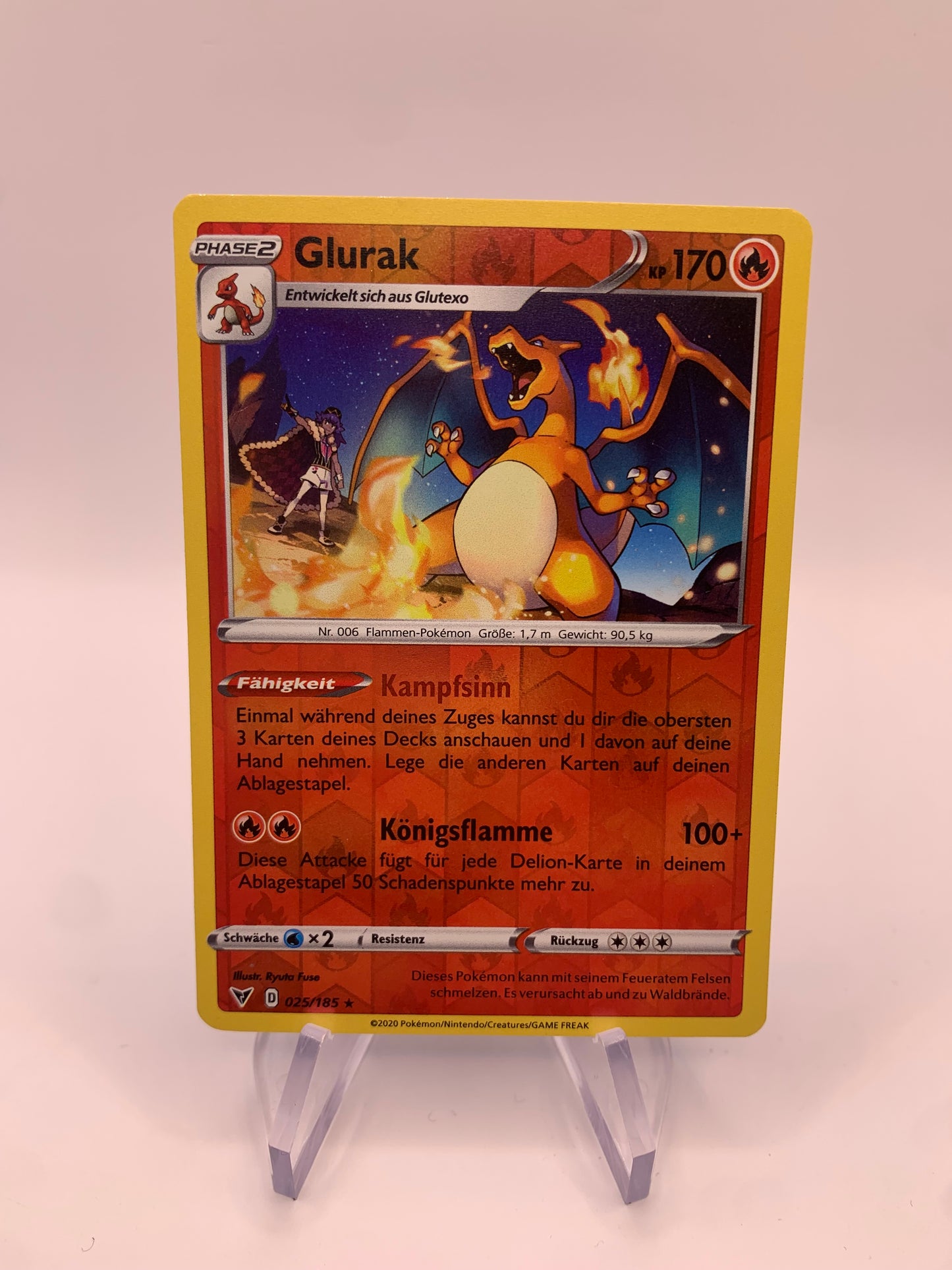 Pokémon card reverse Charizard 25/185 German