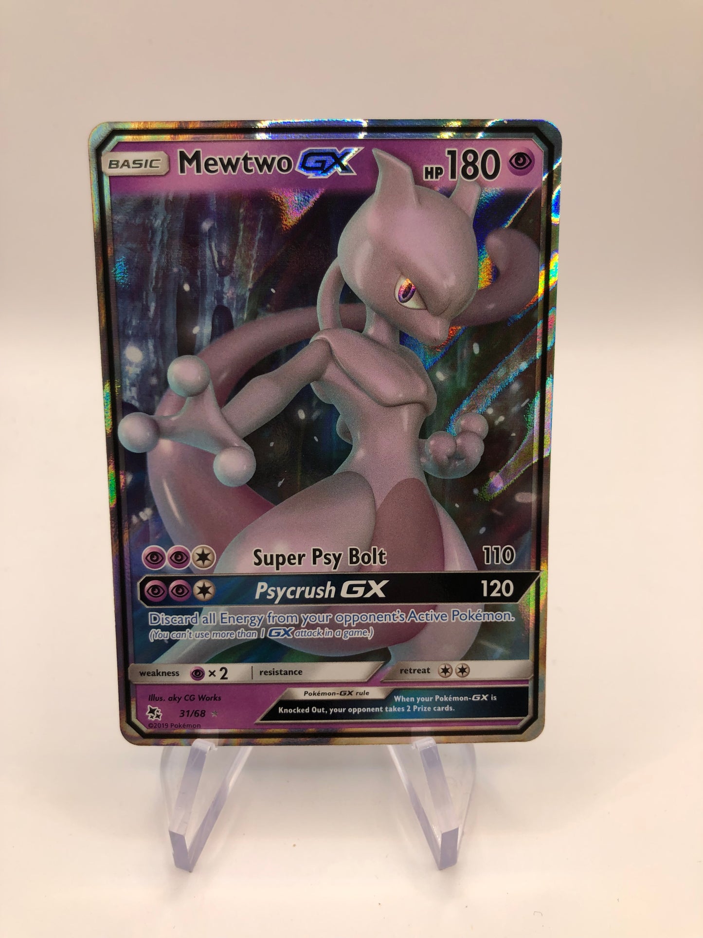 Pokemon Karte GX Mewtwo 31/68 Englisch