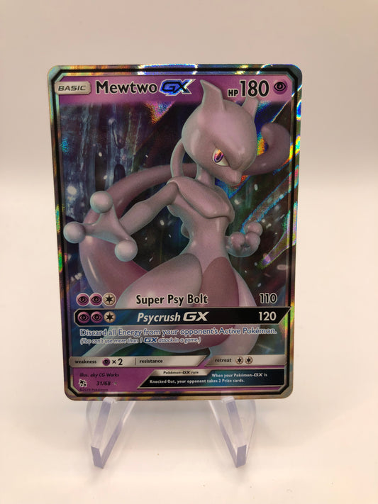 Pokemon Karte GX Mewtwo 31/68 Englisch