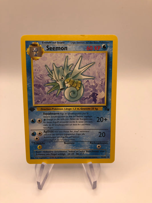 Pokemon Karte 1.Edition Fossil Seadra 42/62 Deutsch