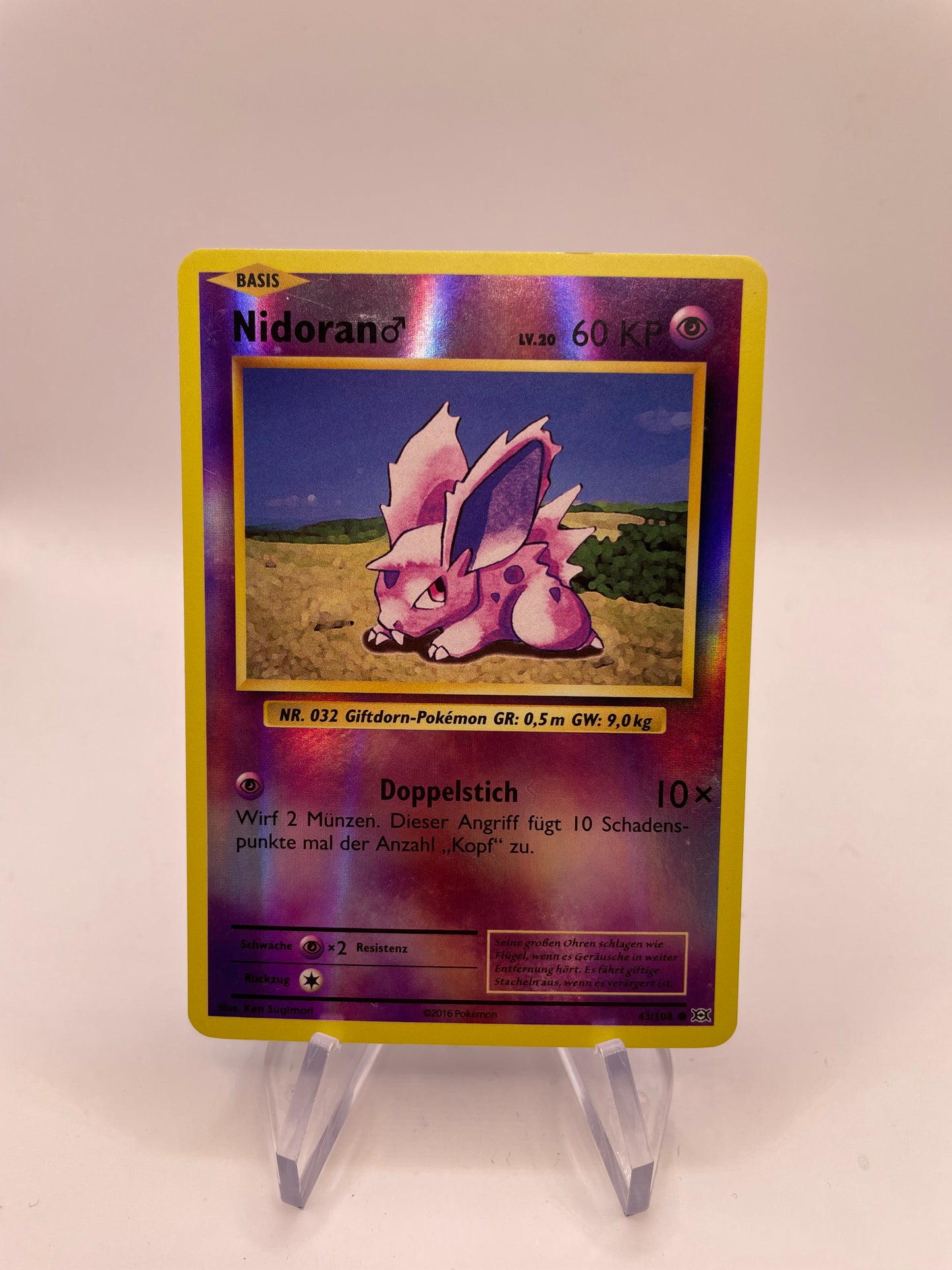 Pokemon Karte Revers Nidoran 43/108 Deutsch
