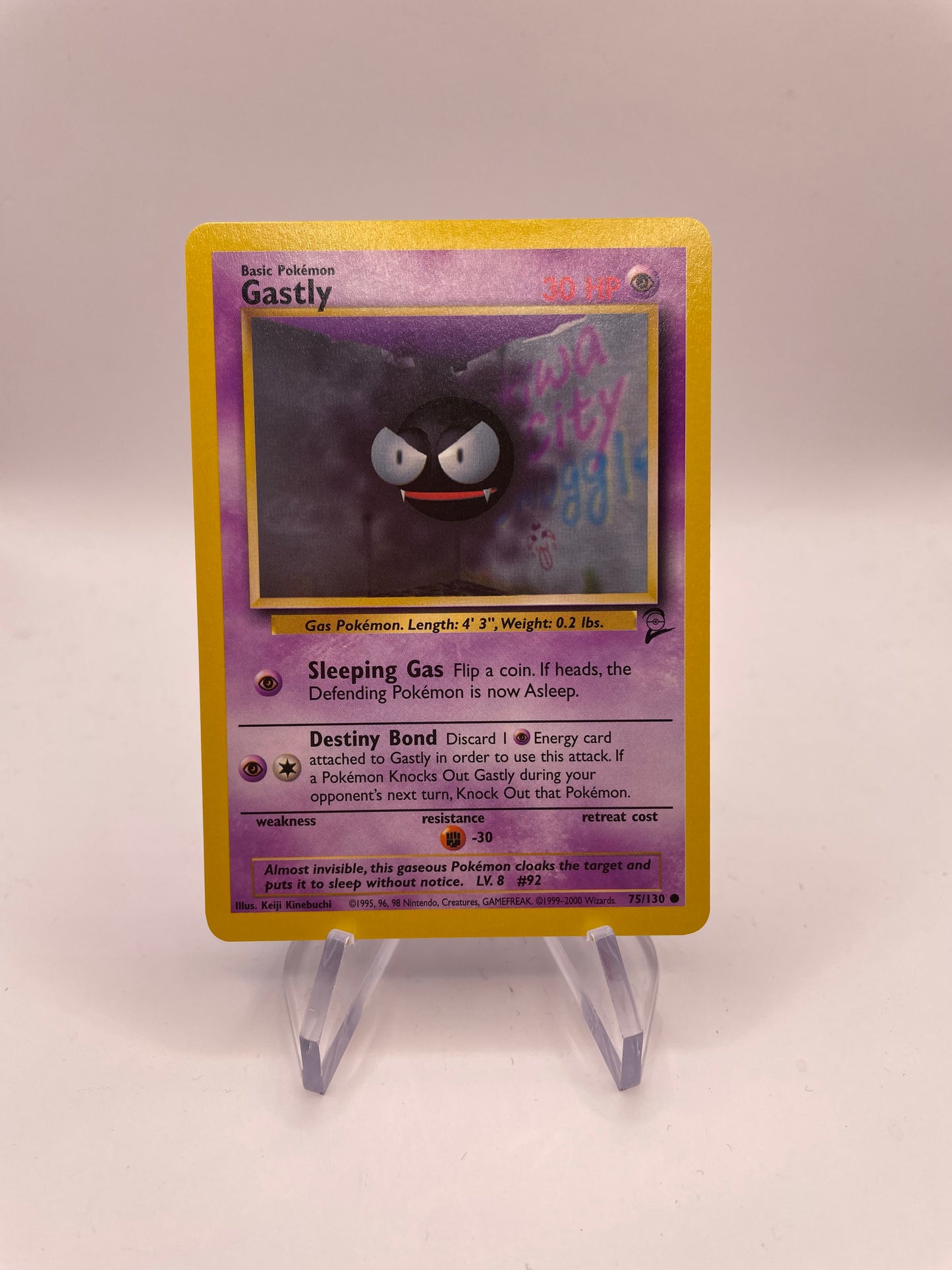Pokemon Karte Base Set 2 Gastly 75/130 Englisch