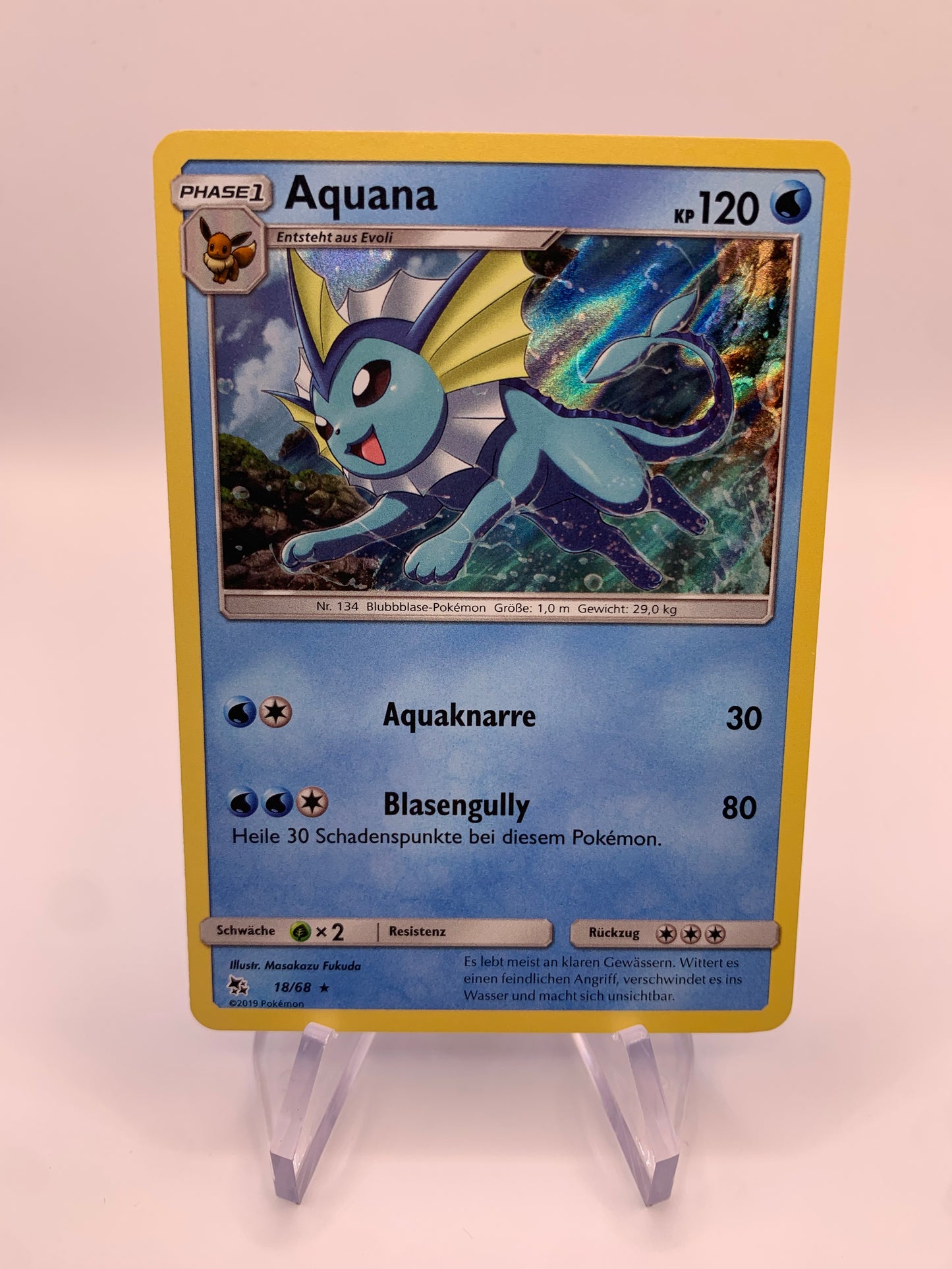 Pokemon Karte Holo Aquana 18/68 Deutsch