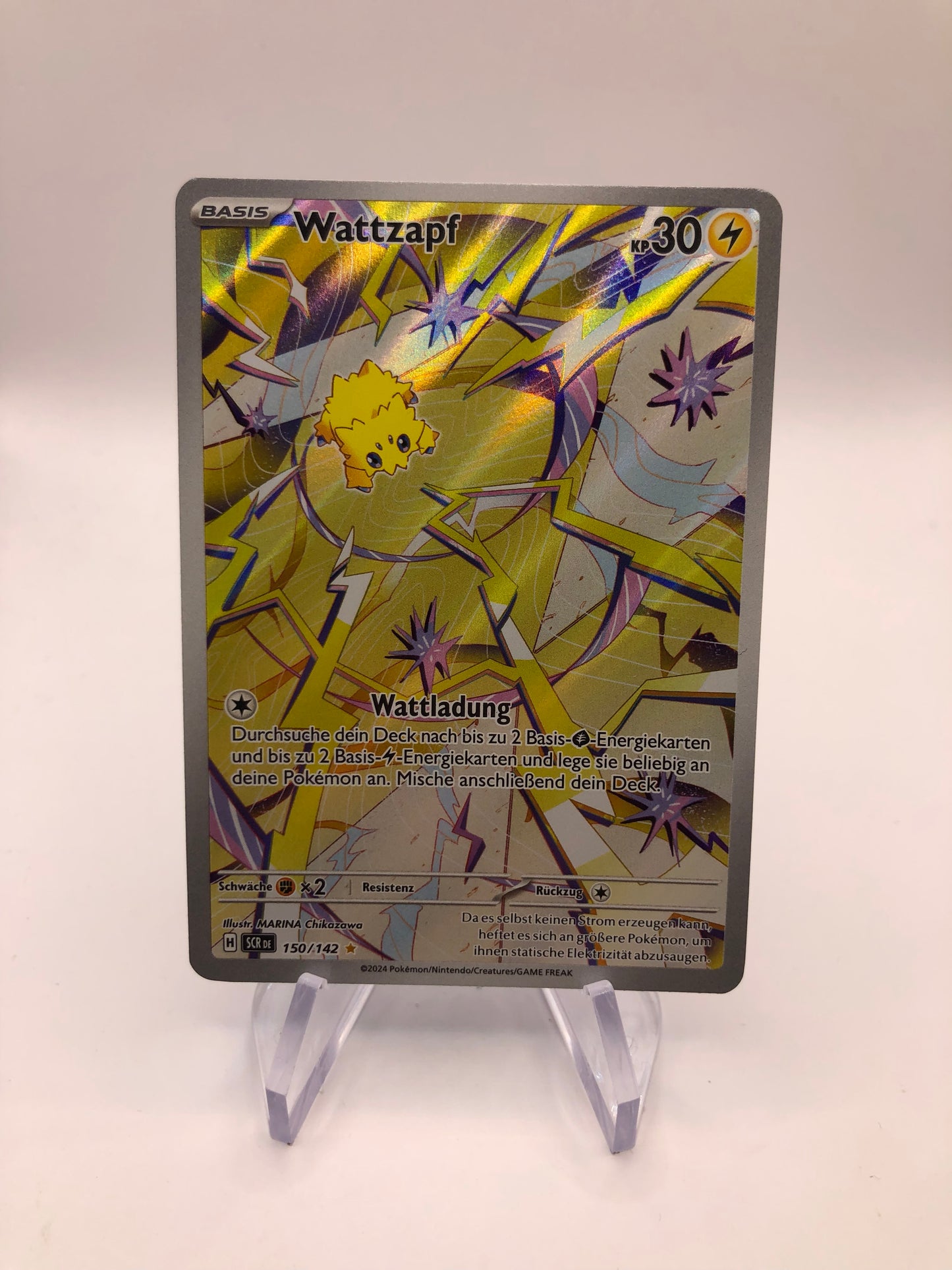 Pokemon Karte Art-Rare Wattzapf 150/142 Deutsch