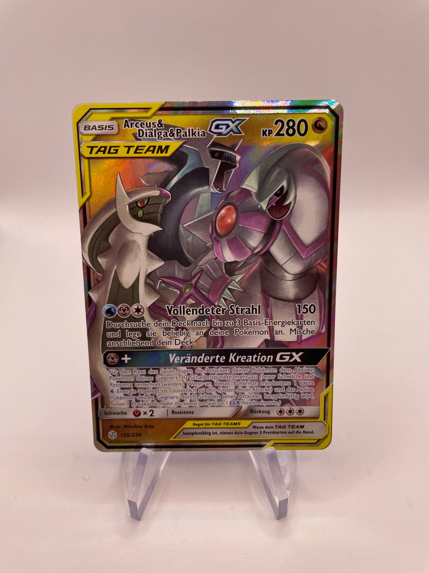 Pokemon Karte GX Tag Team Arceus&Dialga&Palkia 156/236 Deutsch