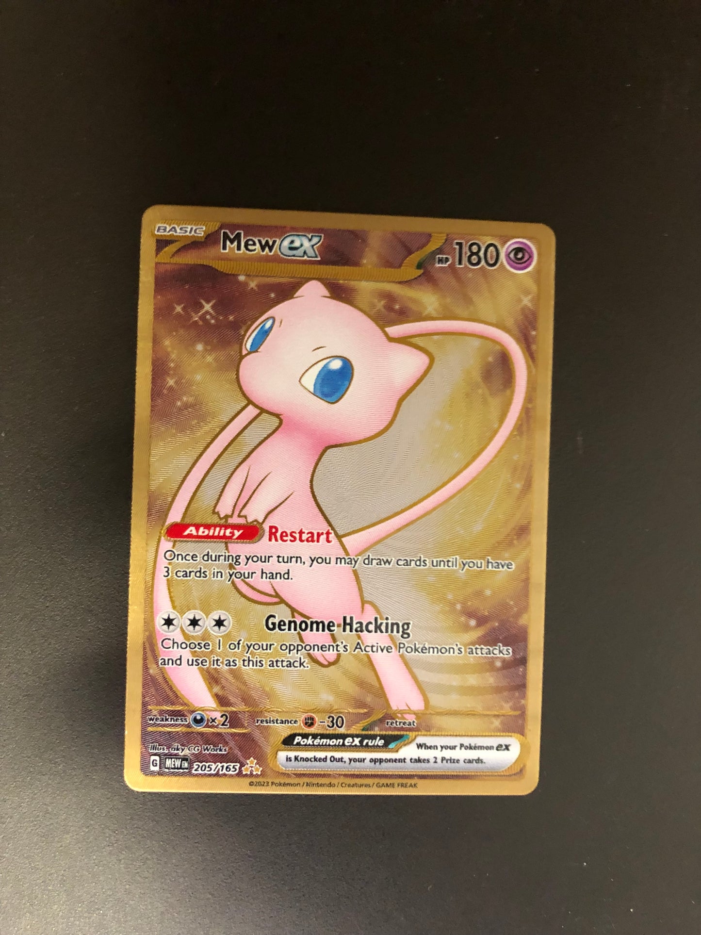 Pokemon Karte Ex Gold Metal Mew 205/165 Englisch