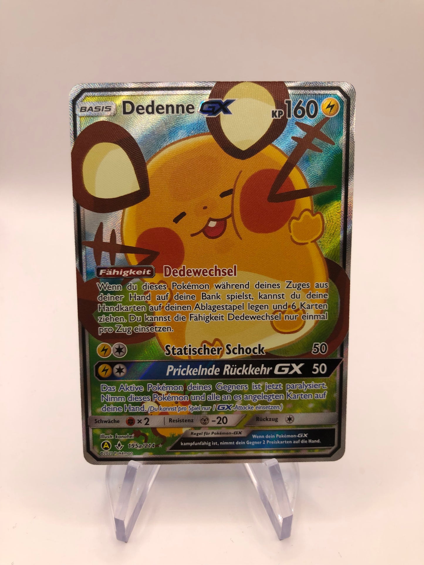 Pokemon Karte GX Dedenne 195a/214 Deutsch