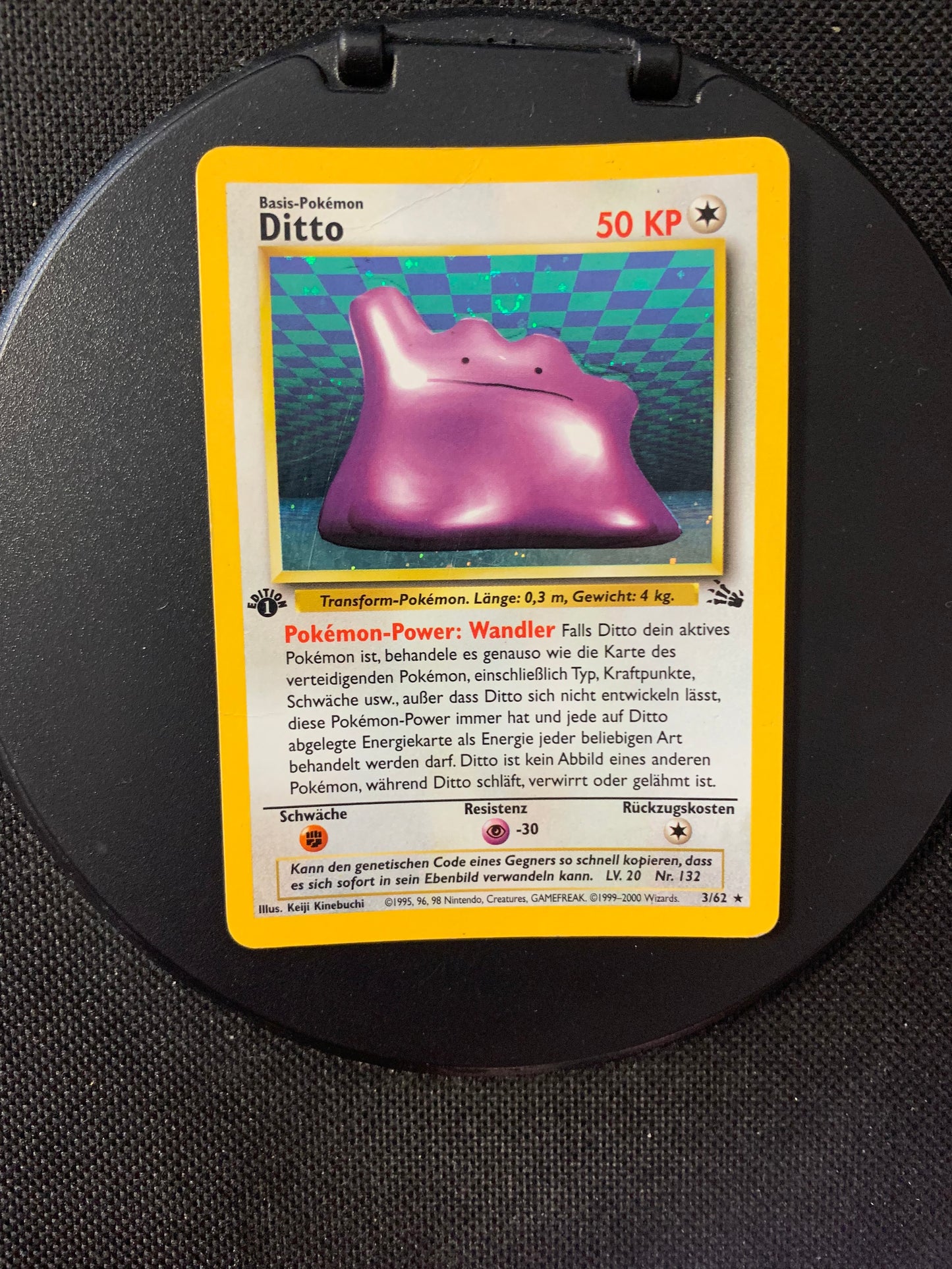 Pokemon Karte Holo 1.Edition Ditto 3/62 Englisch