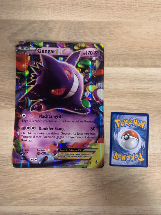 Pokemon Karte EX XXL Karte Gengar 34/119 Deutsch