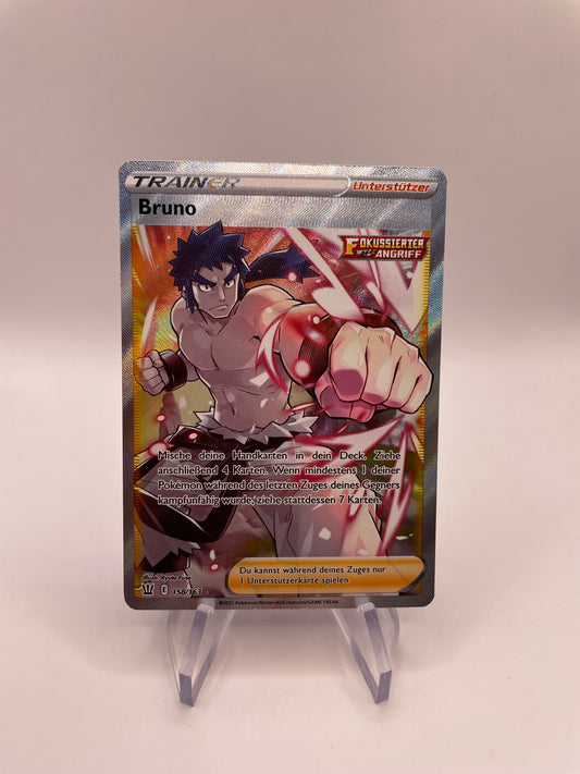 Pokémon Karte Trainer Bruno 158/163 Deutsch