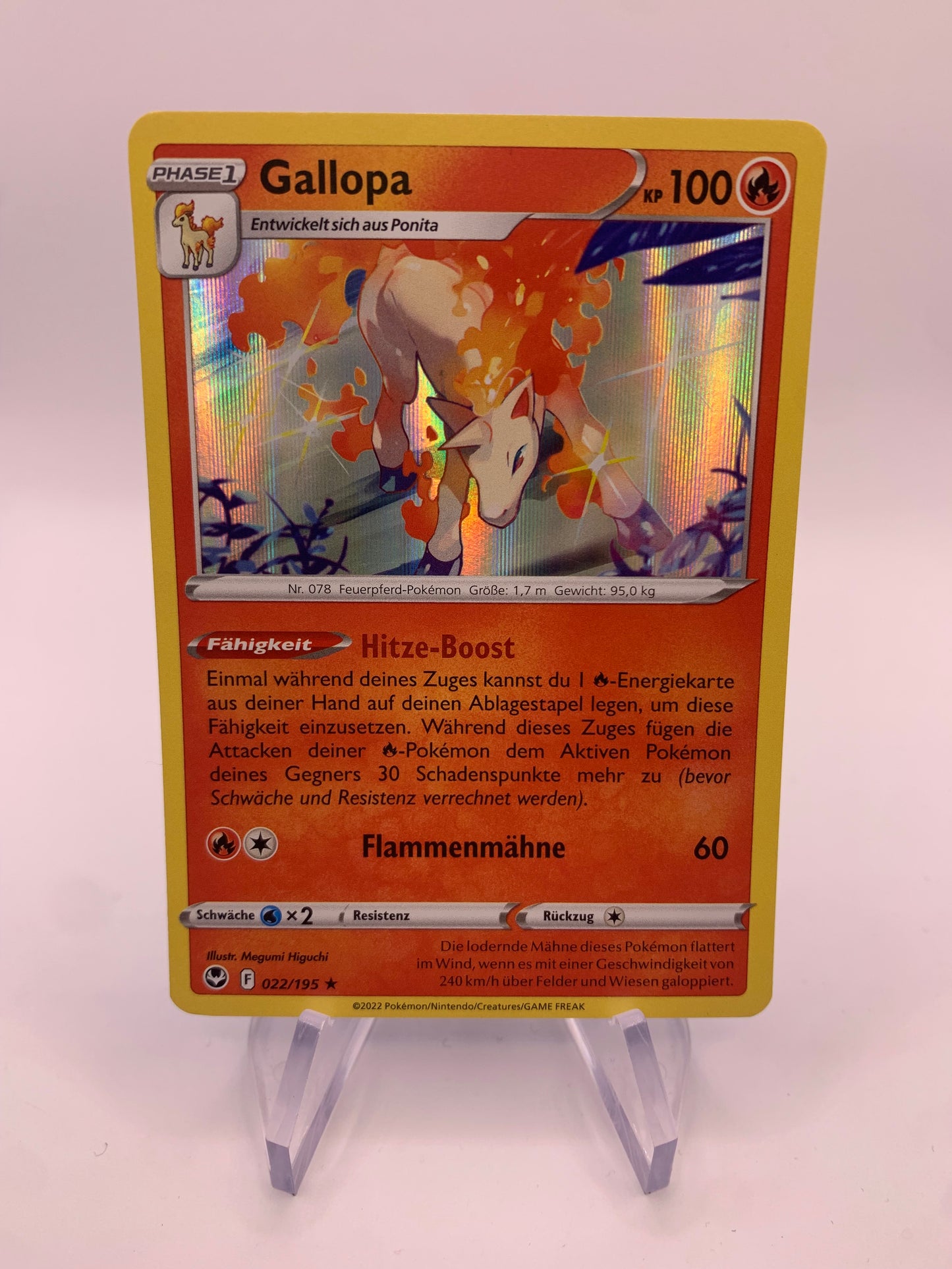 Pokemon Card Holo Gallopa 22/195 German