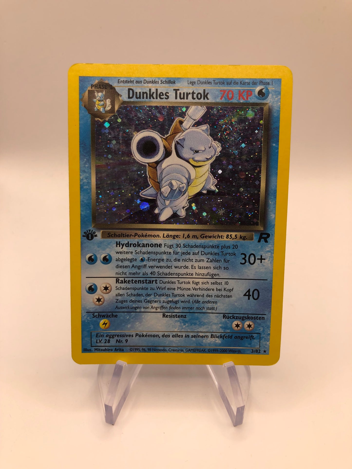 Pokemon Karten Holo 1st Edition Dunkles Turtok 3/82 Deutsch