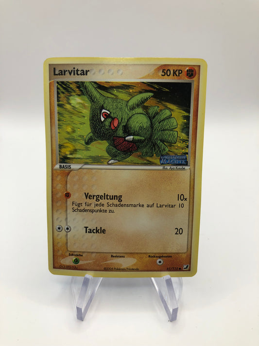 Pokemon Karte Revers Stamp Larvitar 61/115 Deutsch