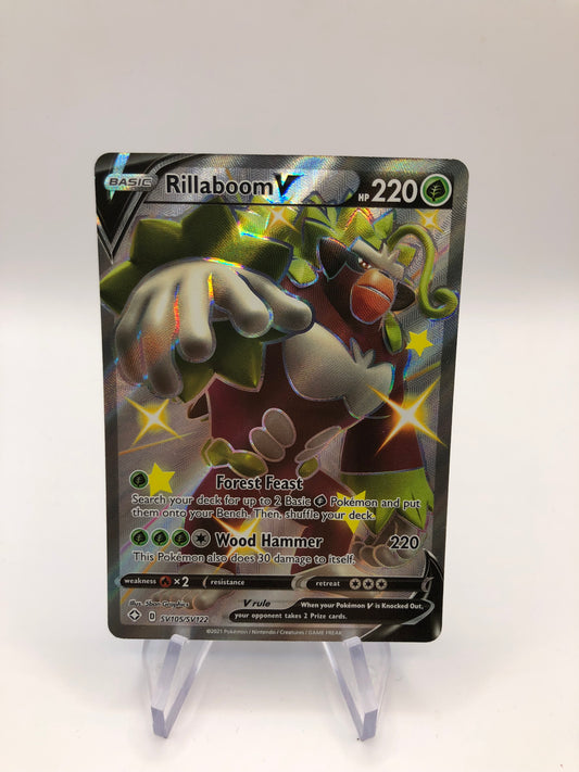 Pokemon Karte V Fullart Rillaboom SV105/SV122 Englisch
