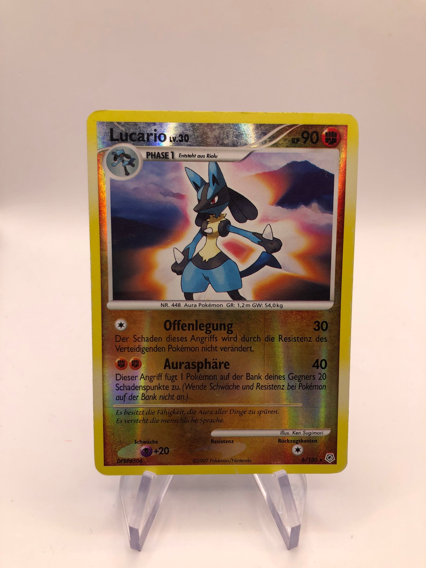 Pokemon Karte Revers Lucario 6/130 Deutsch
