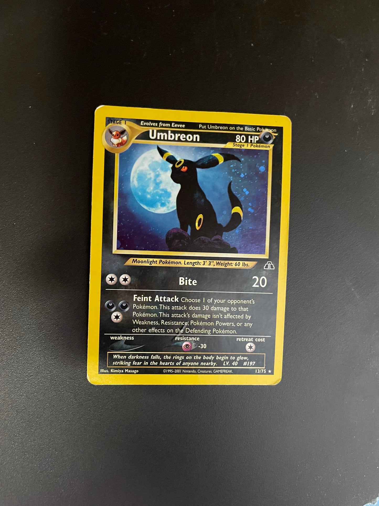 Pokemon Karte Neo Discovery Holo Nachtara 13/75 Englisch