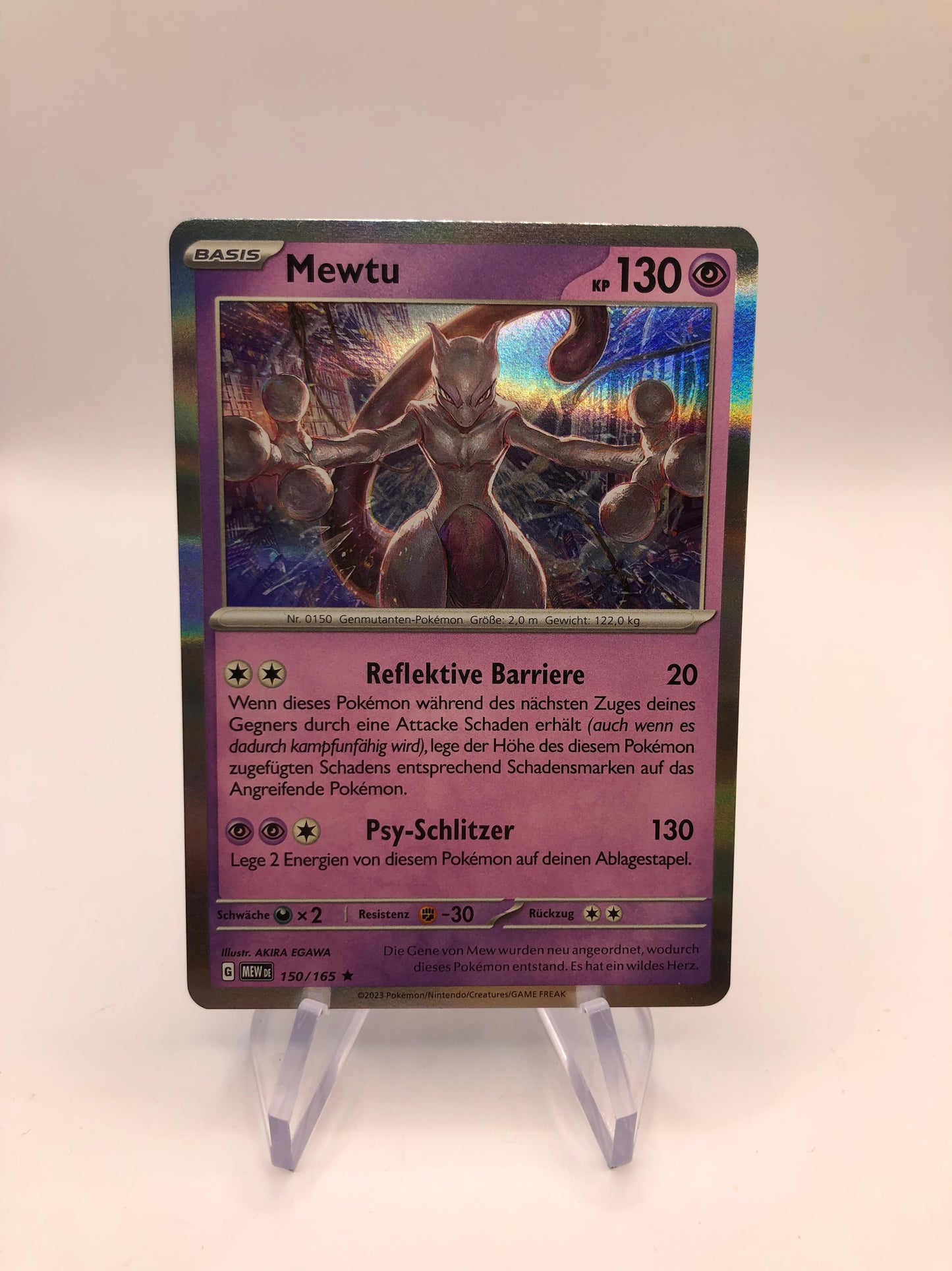 Pokemon Karte Revers Mewtu 150/165 Deutsch
