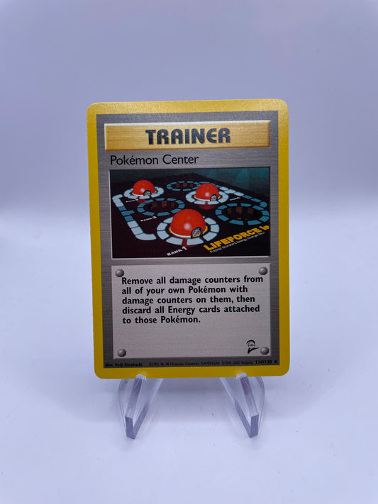 Pokemon Karte Base Set 2 Trainer Pokémon Center 114/130 Englisch