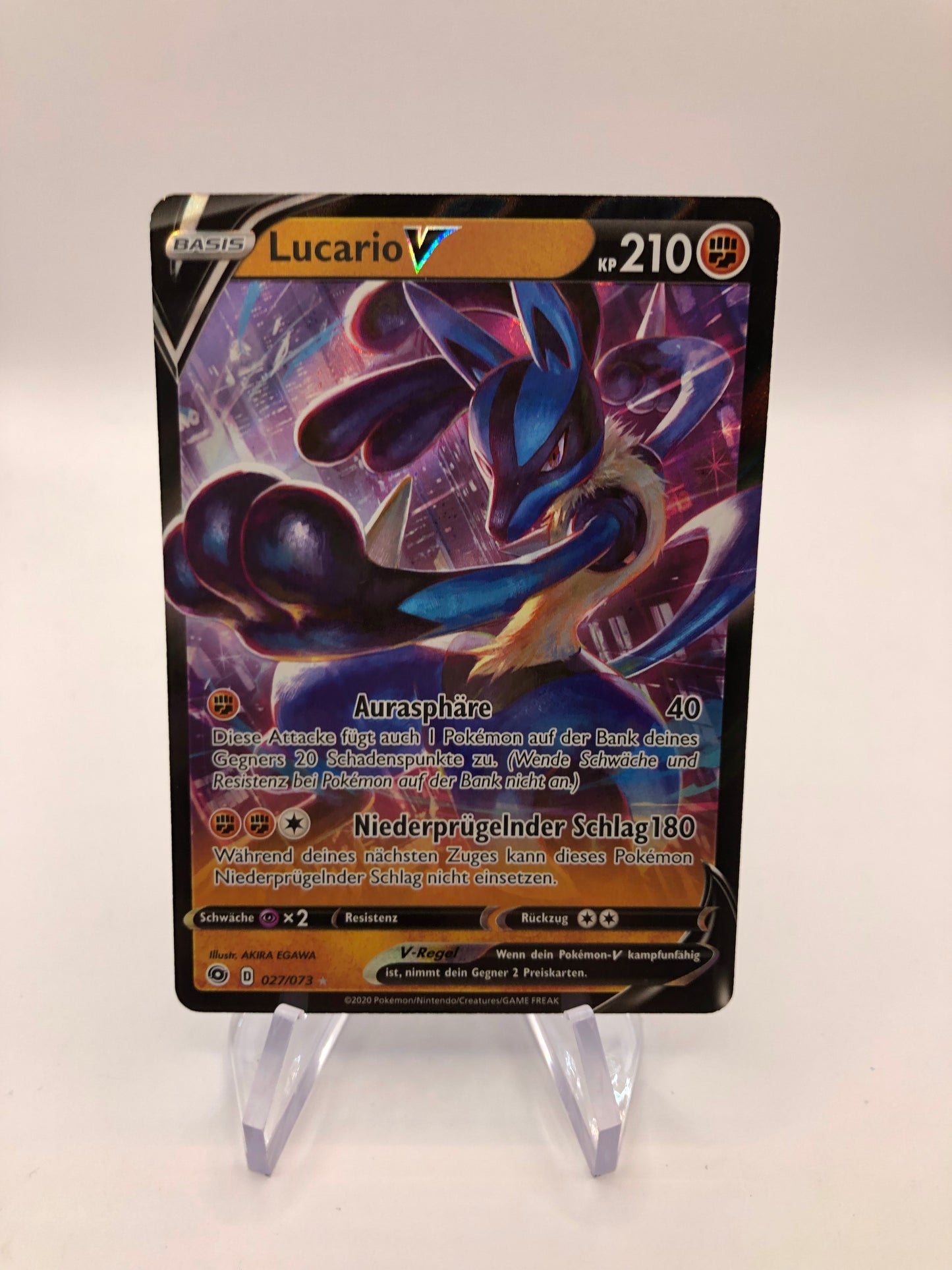 Pokemon Karte V Lucario 27/73 Deutsch