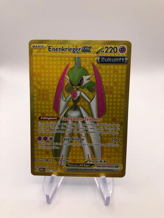 Pokemon Karte Fullart gold Ex Eisenkrieger 261/182 Deutsch