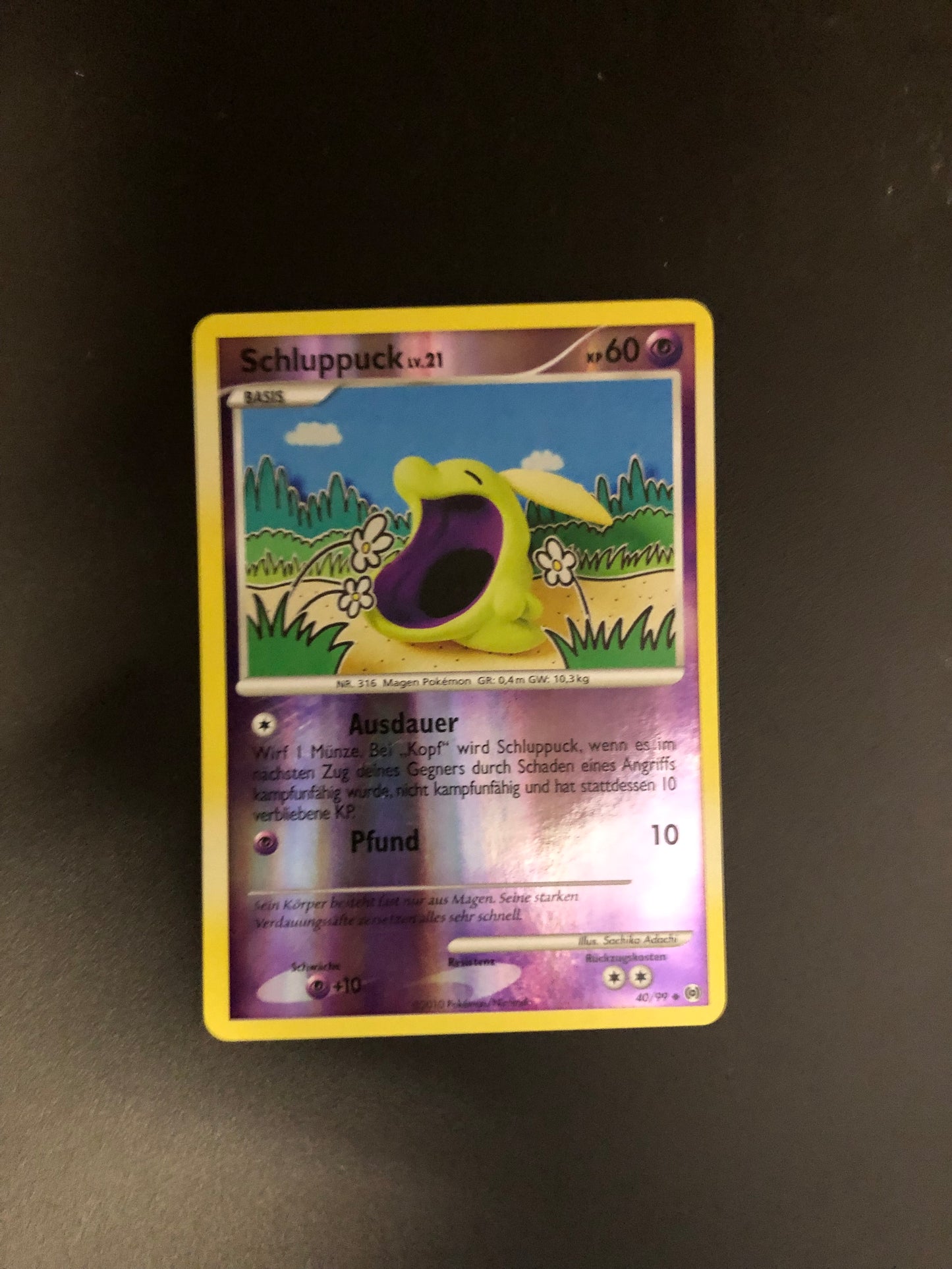Pokemon Karte Revers Schluppuck 40/99 Deutsch