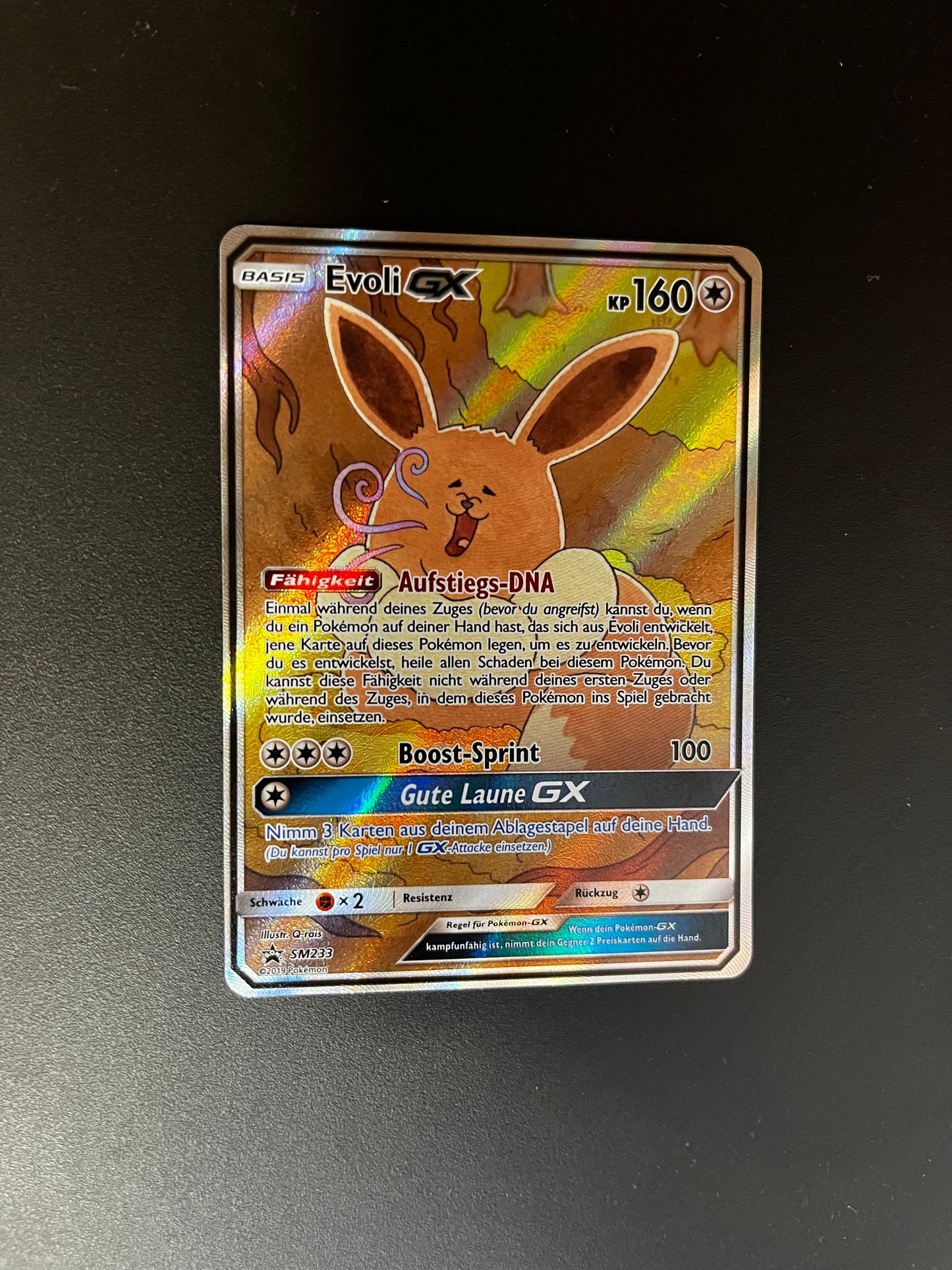 Pokémon Karte GX Alt-Art Promo Evoli SM233 Deutsch