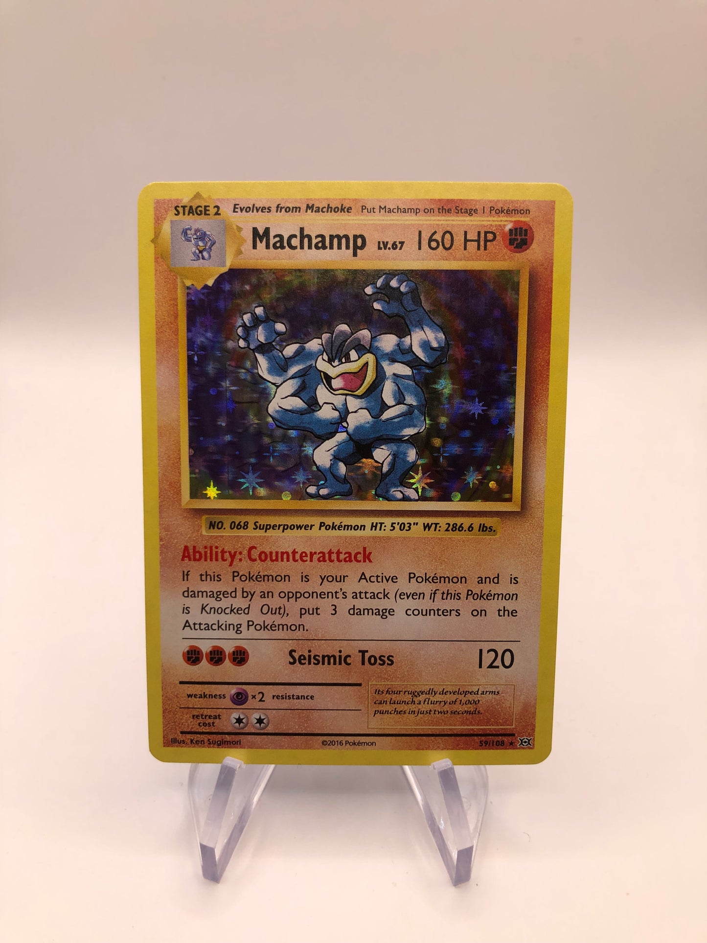 Pokemon Karte Holo Machamp 59/108 Englisch
